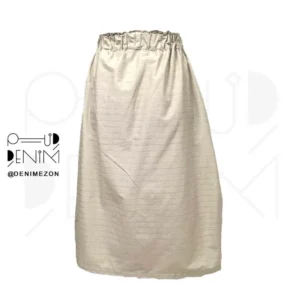 دامن بلند گندم دنیم مزون نمای پشت