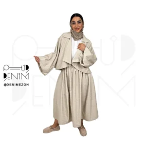 ست کت و دامن کندم فیگور