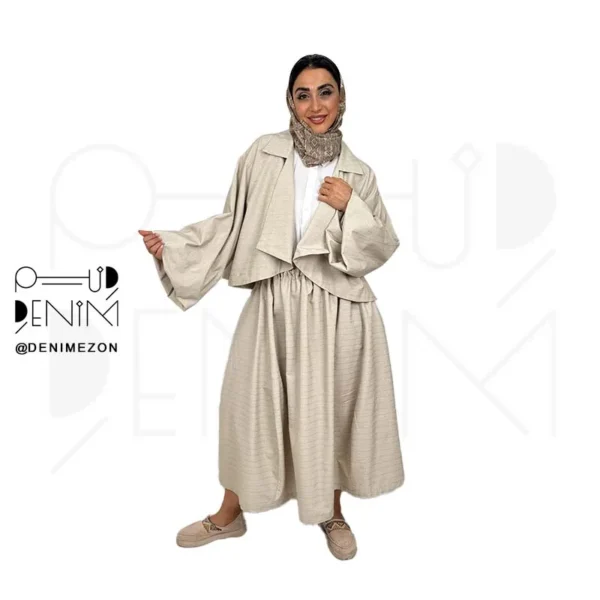 ست کت و دامن کندم فیگور