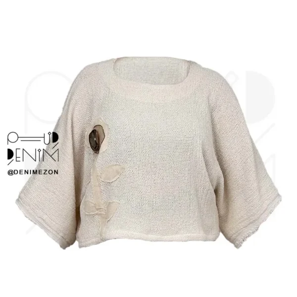 شومیز-گلسار-نمای-روبرو-دنیم-مزون