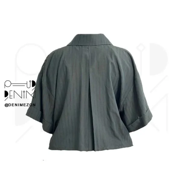 شومیز-خاتون-دنیم-مزون-سبز-تیره-پشت