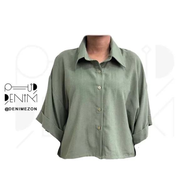 شومیز خاتون سبز نمای روبرو