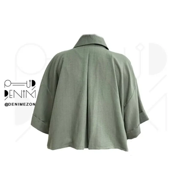 شومیز خاتون سبز روشن نمای پشت