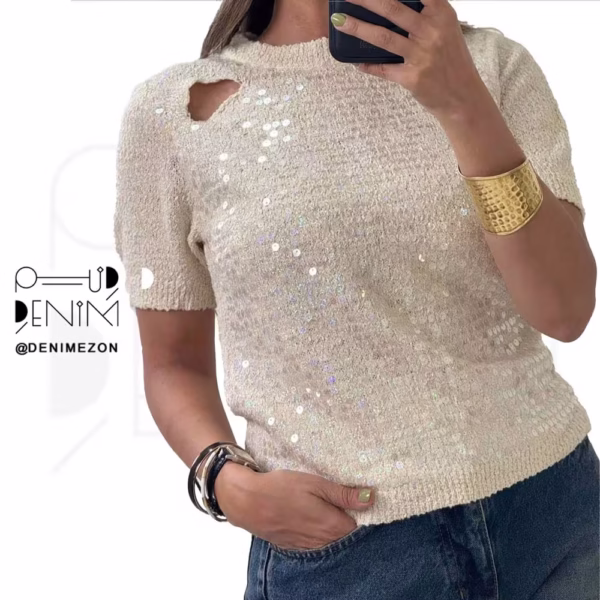 لوز-آستین-کوتاه-ماهی-پولی-دار نت خور