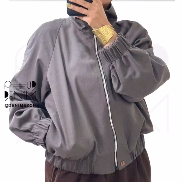 بامبر-یقه-ایستاده-پاییزان-دورو-طوسی تن خور