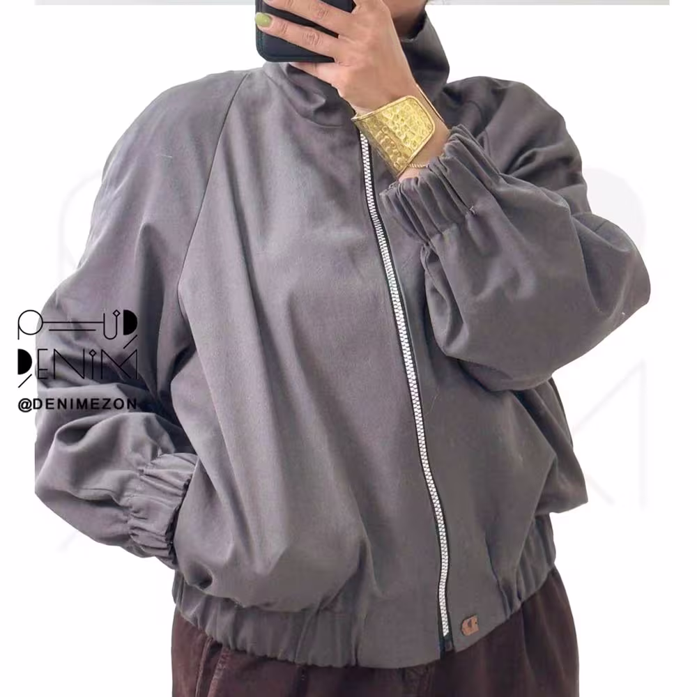 بامبر-یقه-ایستاده-پاییزان-دورو-طوسی تن خور