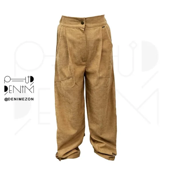 شلوار کتان مخملی آموتیا نمای روبرو l دنیم مزون - مانا دنیم