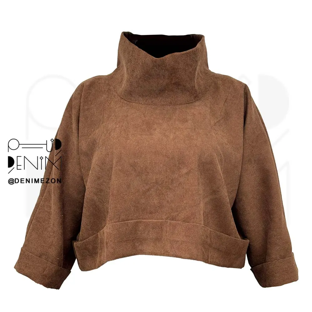 بلوز-یقه-ایستاده-آذر-دخت-دنیم نمای روبرو